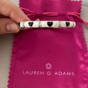 Lauren G Adams white gold enamel heart bracelet